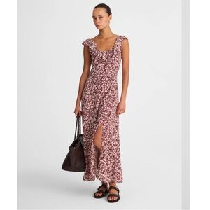 NWT Madewell Ruffled Scoopneck Maxi Dress in Floral size 6